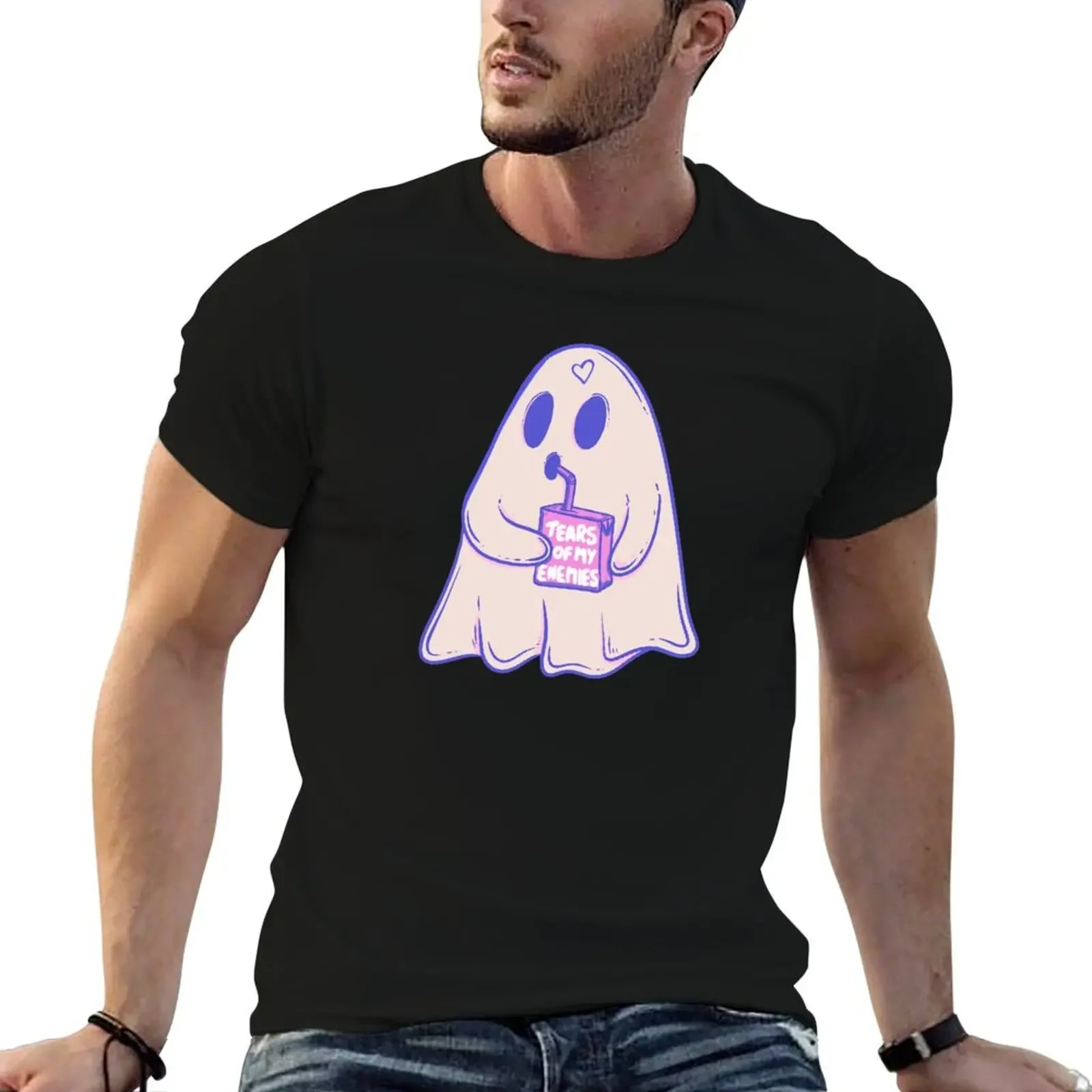 Tears of My Enemies-футболка Spooky Ghost Haunting, мужские футболки, простые белые футболки для мужчин