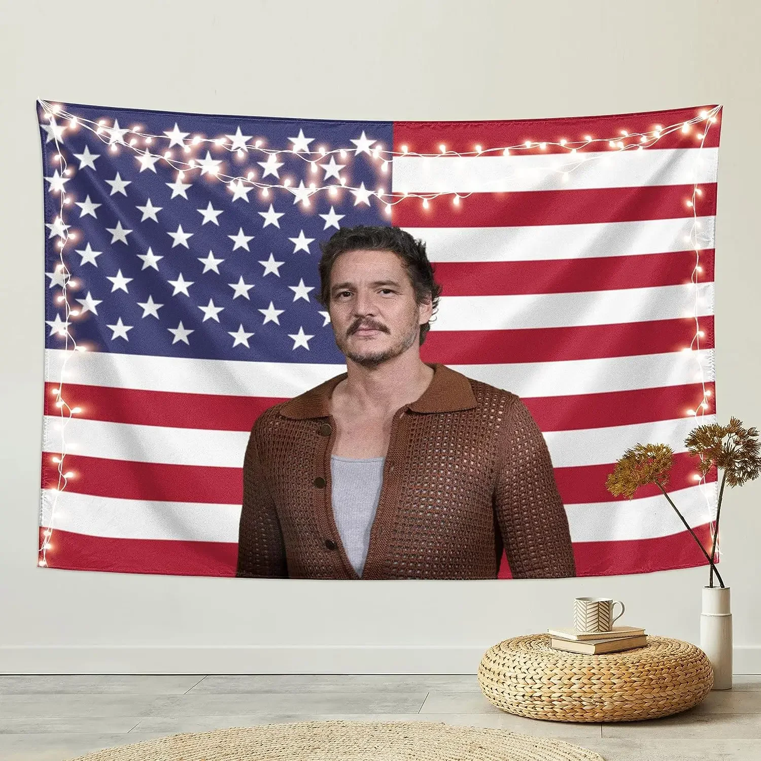 Pedro Pascal Tapestry Pink Art Wall Decor for Bedroom Livingroom College Dorm Wall Hanging Decoration Birthday Gift