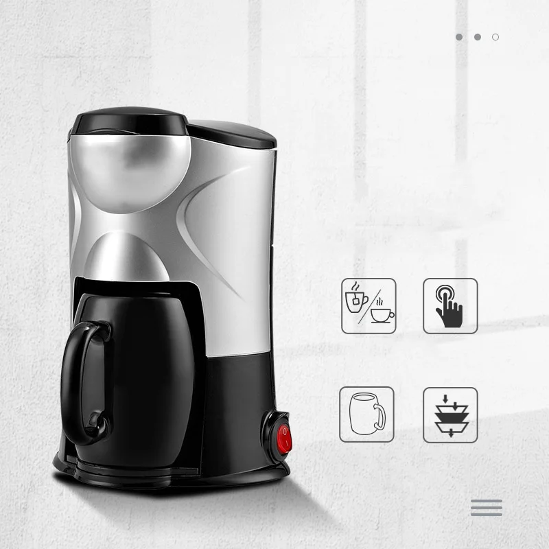 CM-801 Household Food Grade Pp Electric Coffee Maker Portable Full Automatic American Coffee Machine Small Tea Making Machine