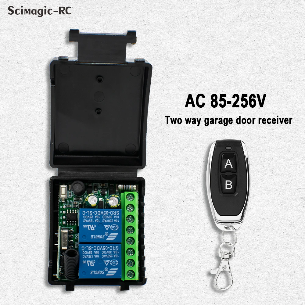 2 Channels 433Mhz RF Wireless Remote Control Switch AC 85-256V 220V 110V Relay 2CH Receiver Module for Garage Door Curtain Light