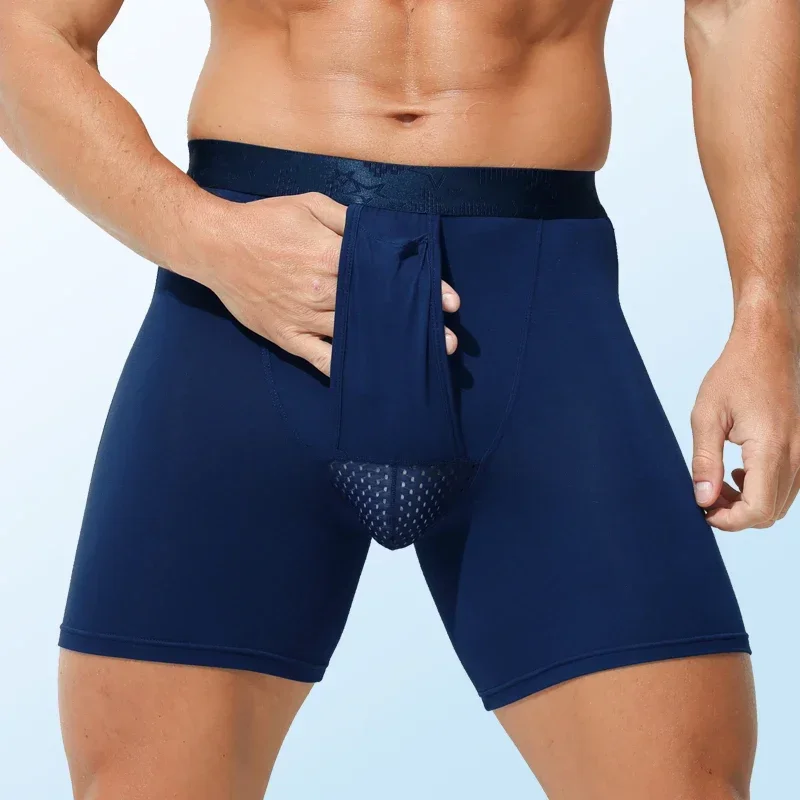 

3pcThree pairs of men's gun and bullet separation underpants, men's pockets, flat slits, and men's extended anti-friction leg sp