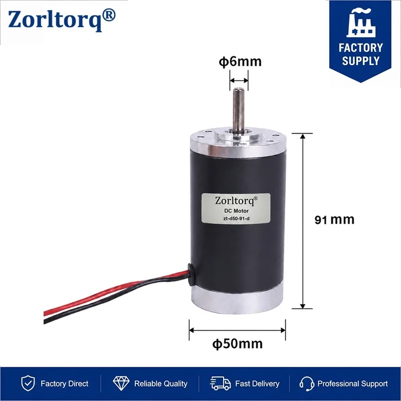 12V 24V Brushed  2000RPM Reversible Speed Control Pure Copper Winding DC Motor for OEM Equipment And Custom Machinery