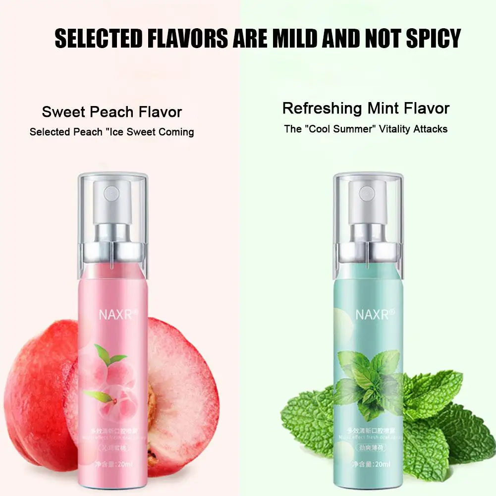 Fresh Breath Mint Peach Mouth Spray Probiotics Breath Freshener Effective Lasting Bad Breath Spray Toothpaste Lasting Freshnes