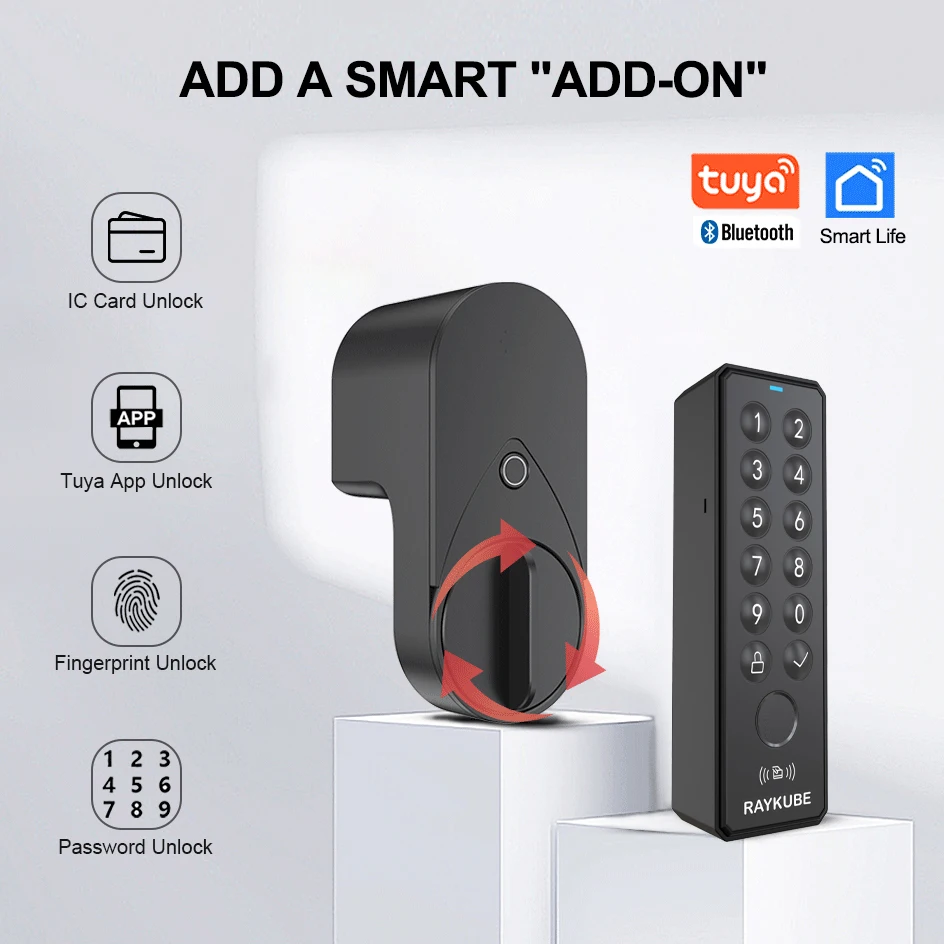 CDOK EGone Smart Lock, Electronic Lock, Tuya Version, Multi-functional Unlocking, No Drilling Required for Installation
