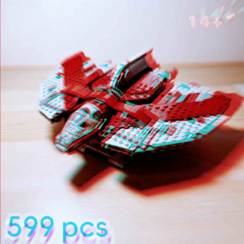 2026 SciFi Folding Wing Interstellar Shuttle Building Blocks, 599pcs Deep Space Voyage Vessel Model For Adult Hobby Collect