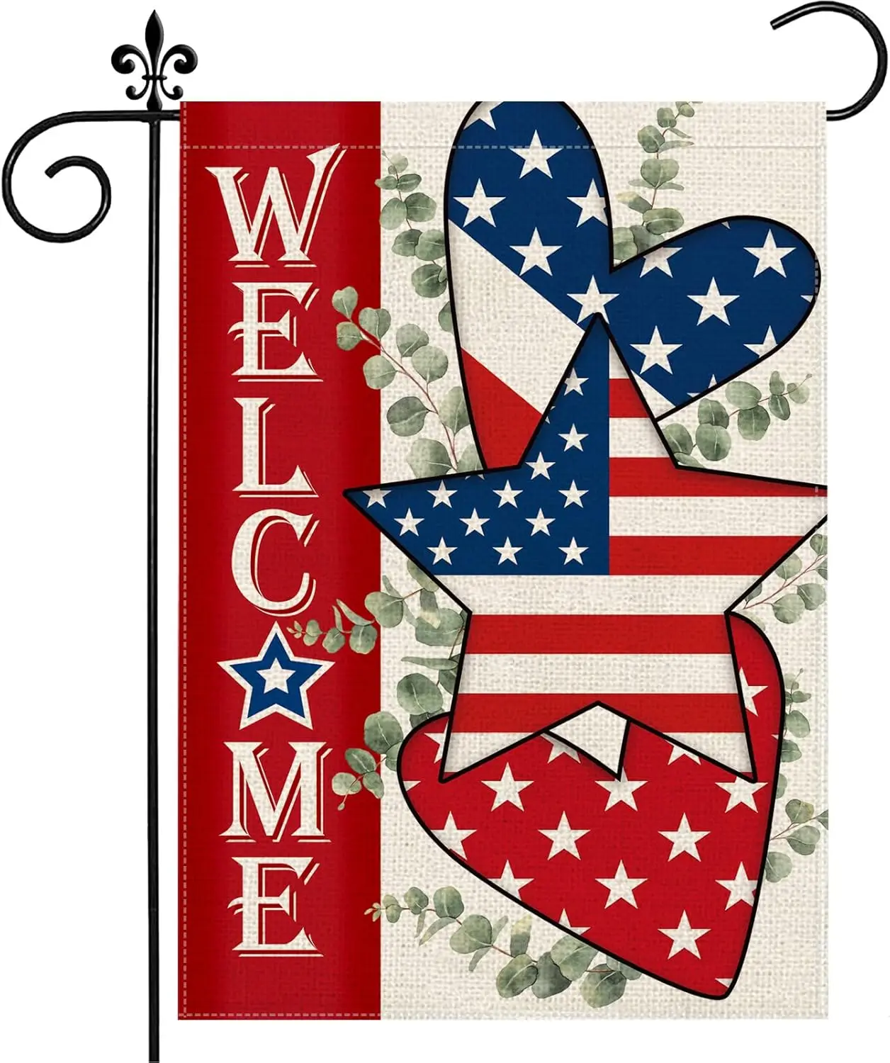 AKIT 4th of July Garden Flag, 12x18 Double Sided Patriotic Welcome Flag, Independence Day & Memorial Day Garden Flag, Re KKW