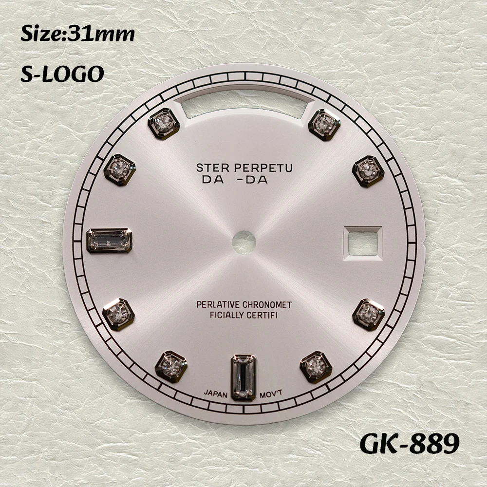 Men's 8285 Automatic Watch - 31mm Hollow-Out Crystal Bar Diamond Design (No Night Light) | Watch Modification Accessories