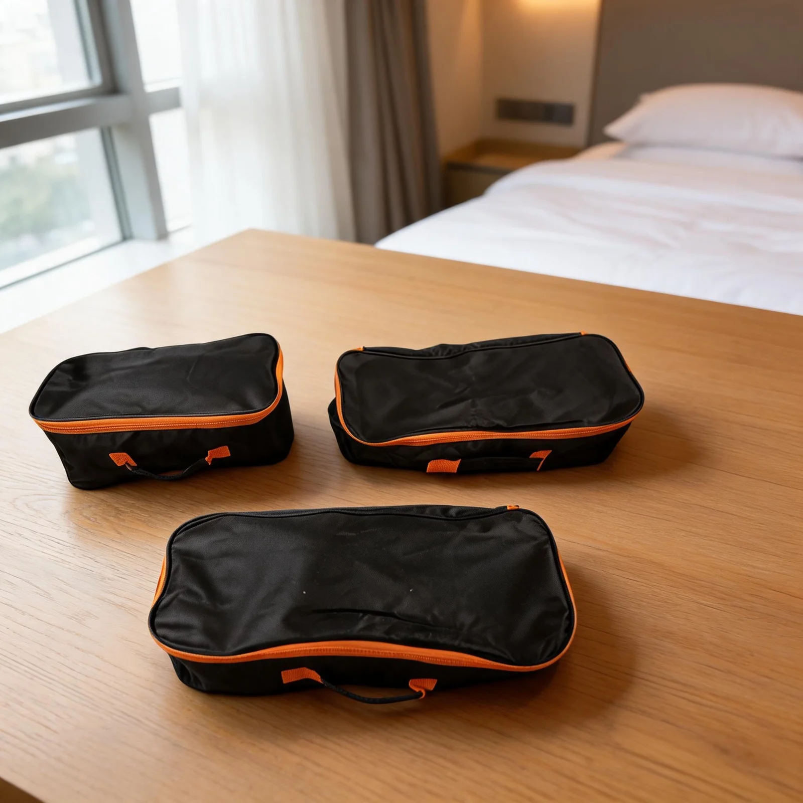 3PCS Balanced Vacuum Cleaner Accessory Pouch Set with Chain Closure Resilient Material Mix and Convenient Carry Feature