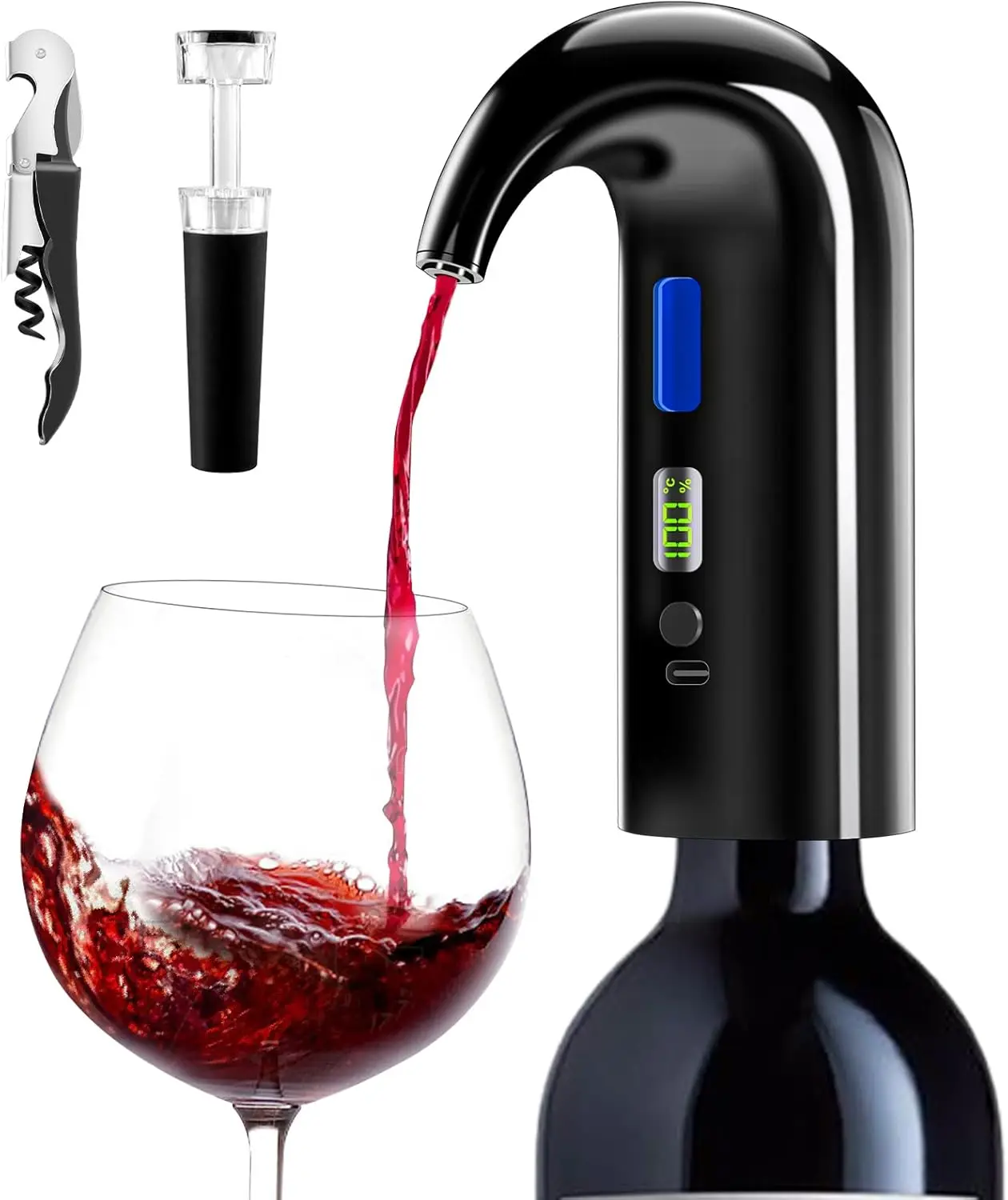 

Electric Wine Aerator, One-Touch Automatic Decanter for Red & White Dispenser, Pourer Gifts for Lovers