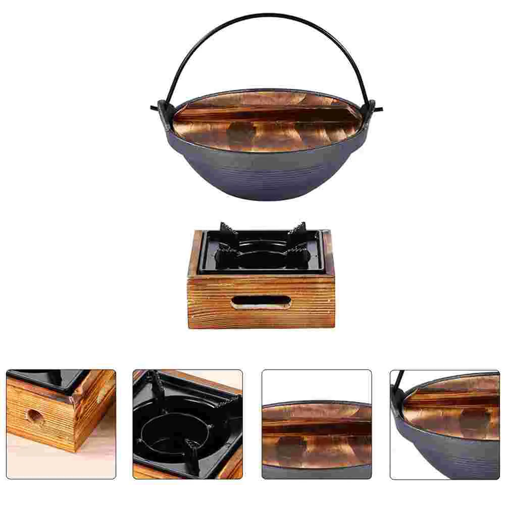 

Sukiyaki Outdoor Saucepan Picnic Cookware Camping Soup Pot Non Stick Fry Hanging Stewpan for Hone Durable High Temperature Hot