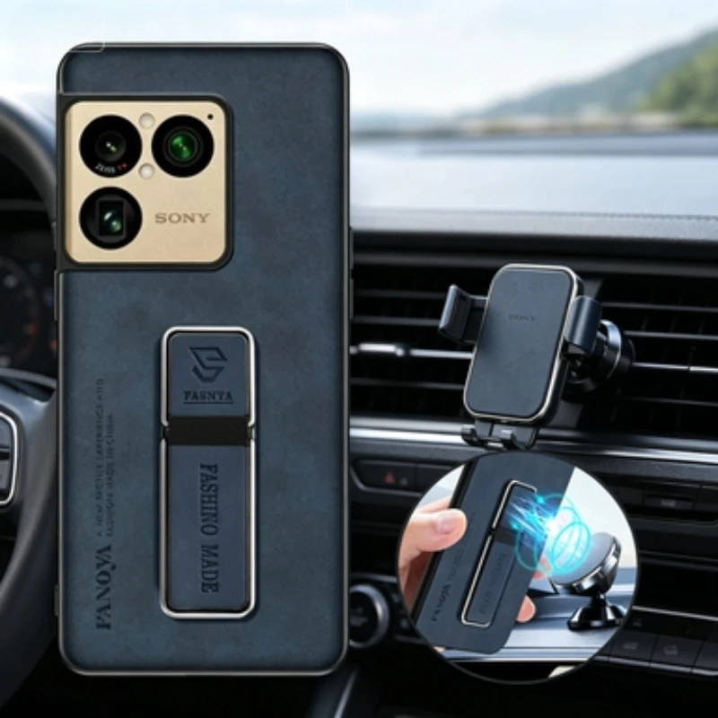 Funda de piel sintética de oveja para Sony Xperia 1 VIII, soporte mate, protección, marco de silicona, cubierta trasera para Sony Xperia 1 VIII