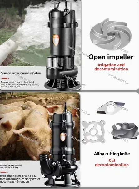 

Sewage Pump Household 220V Cutting Septic Tank for Pumping Feces, Mud, Sewage Pump, Small Pump, Submersible Pump 380V