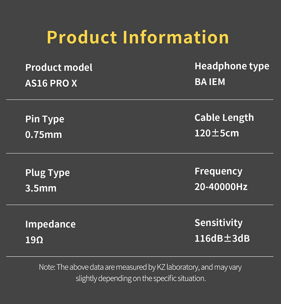 KZ AS16 Pro X In-Ear-Kopfhörer, 8, Balanced Armature Headset, Sport-Spielkopfhörer mit Geräuschunterdrückung und abnehmbarem Audiokabel – Detail 13