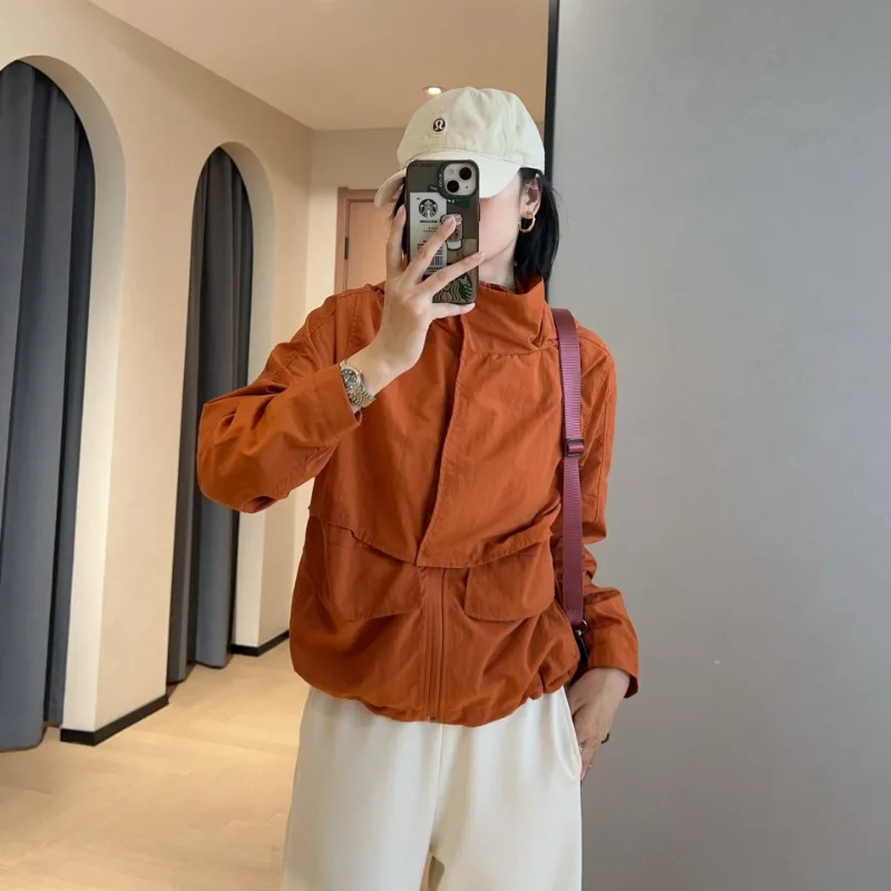 

Лоскутная куртка с капюшоном, толстовка-карго, женская весенне-осенняя укороченная куртка с длинными рукавами, пальто на молнии, куртки в стиле Харадзюку, новинка