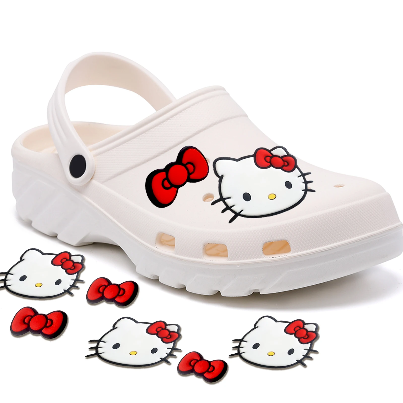 

8 шт. украшений для обуви серии Sanrio Kitty, премиум-качество, ПВХ, декоративные аксессуары для обуви, отличный подарок