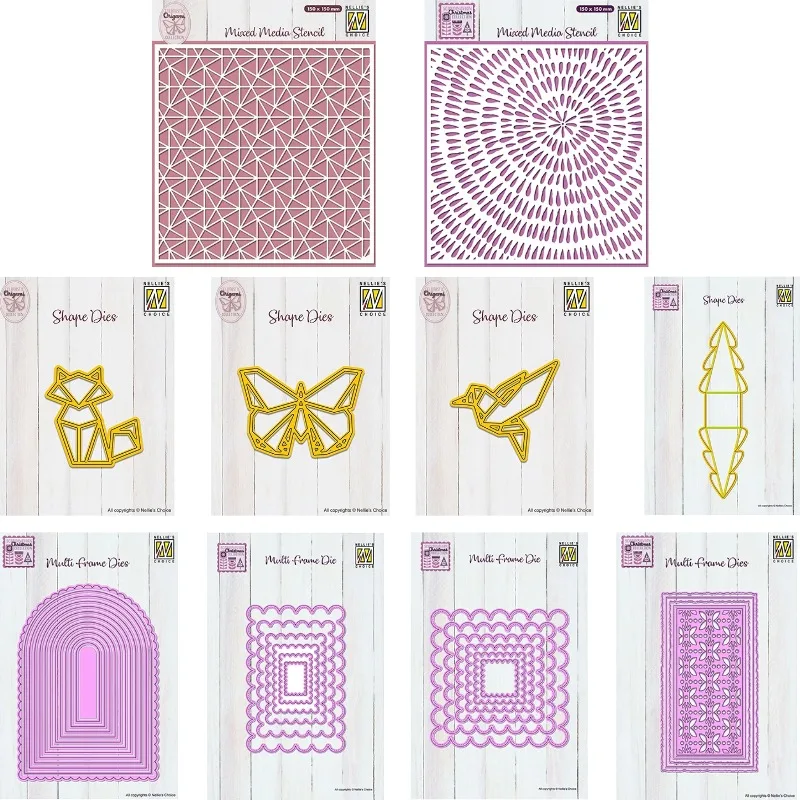 Sliced Wood Paint Bubble Origami Shape Cutting Dies Scrapbook Diary Decoration Stencil Embossing Template DIY Greeting Card 2026