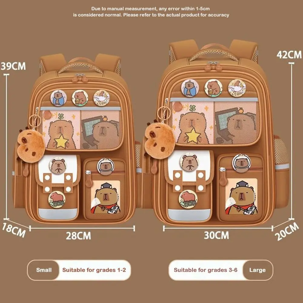 Cartoon Capybara Backpack Water-Repellent Light-weight Schoolbag Large Capacity Alleviate Burden Backpack for Students School