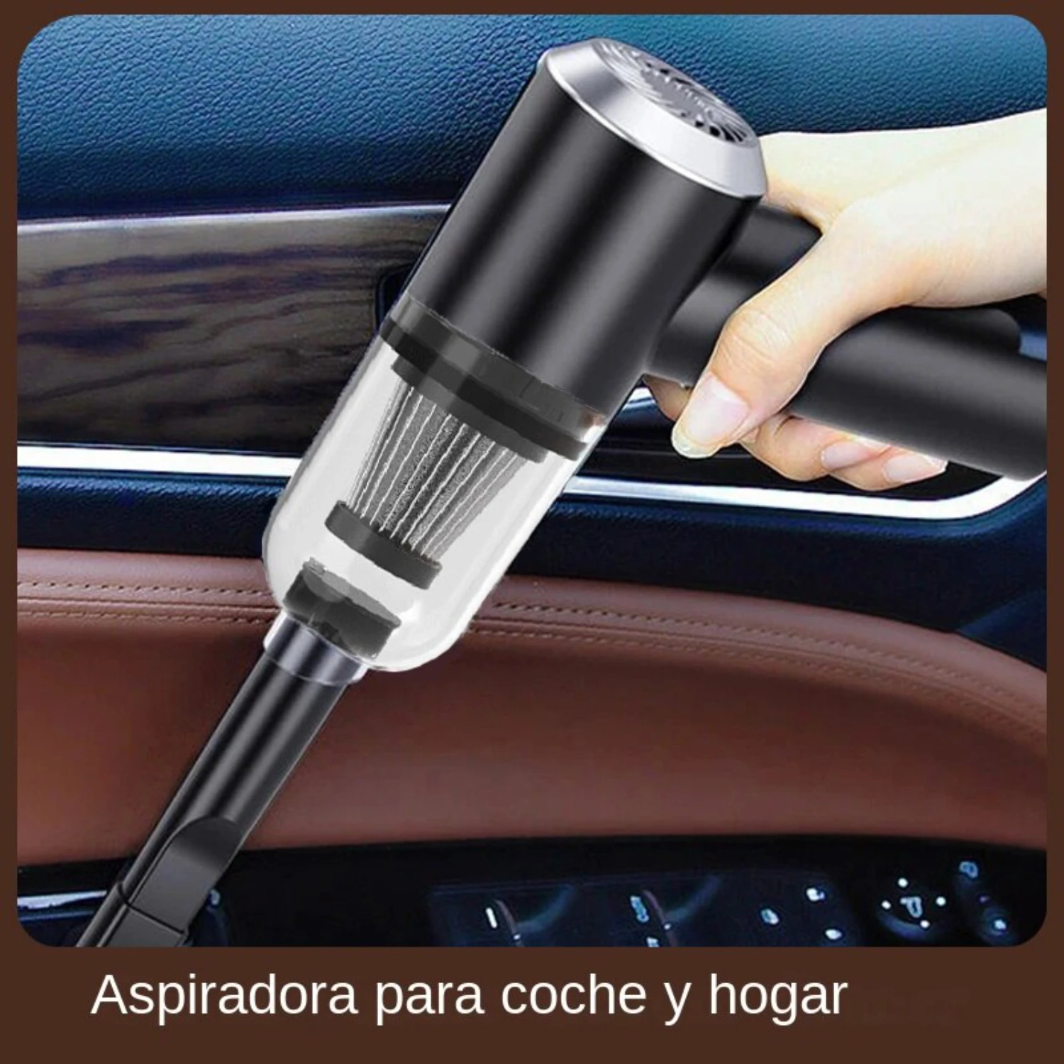 Mini aspiradora inalámbrica para coche, aspirador potente y compacto con potencia de succión de 9000Pa, perfecto para limpieza del hogar en húmedo y seco, C