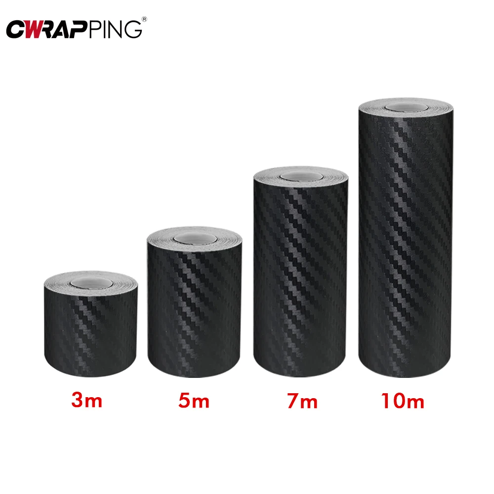 Carbon Fiber Car Sticker DIY Paste Protector Strip Auto Door Sill Side Mirror Anti Scratch Tape Waterproof Cars Protection Film image 6
