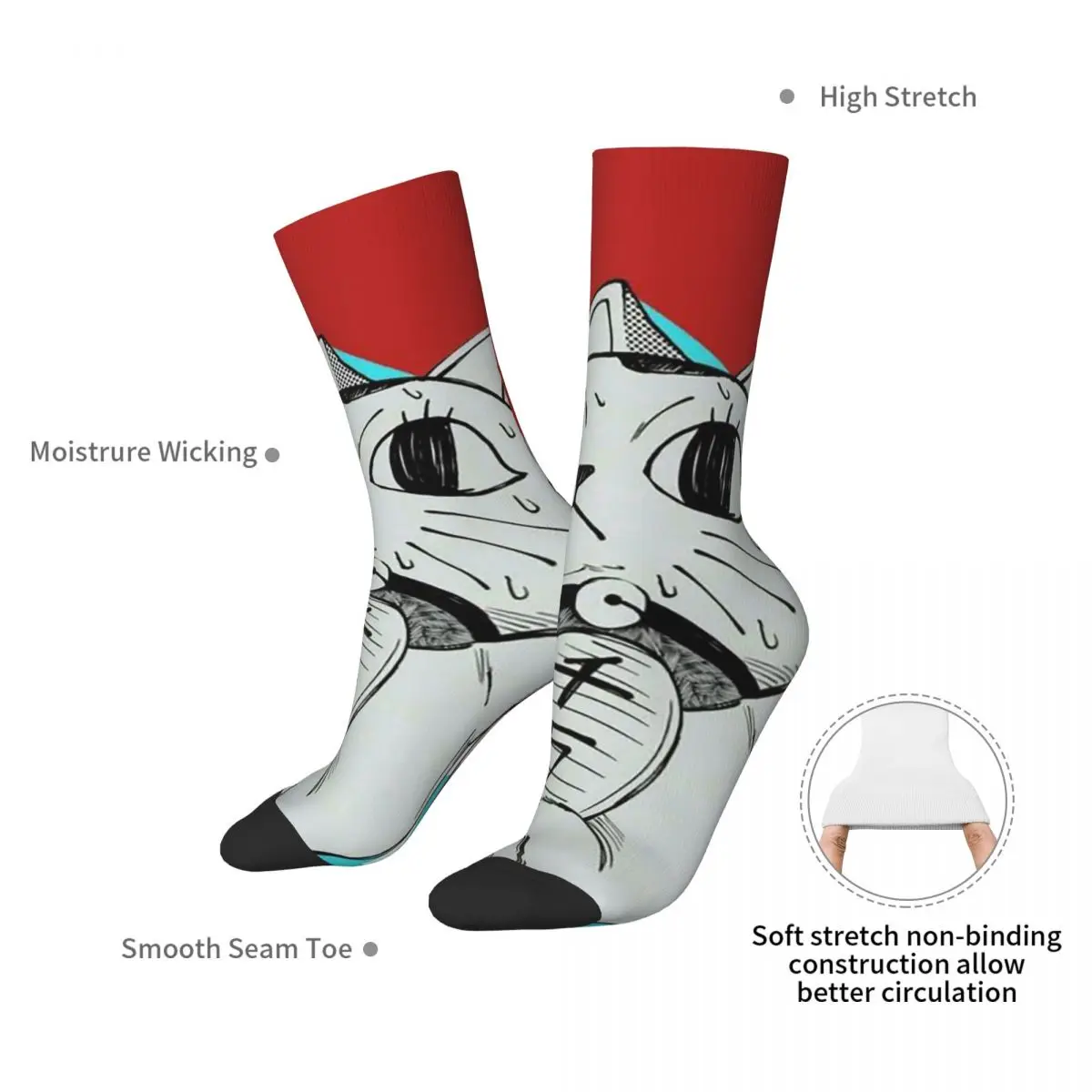 جميع المواسم طاقم جوارب أنيمي Dandadan القط الجوارب مضحك الجوارب الطويلة اكسسوارات للرجال النساء الهدايا