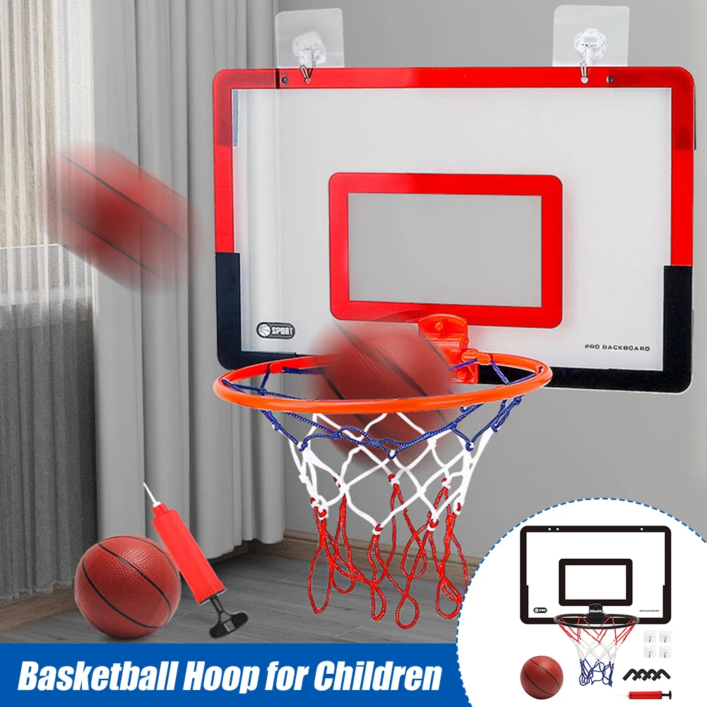 Indoor Basketball Hoop for Children Safety Funny Game Kids Home Exercise Basketball Hoop Set Wall Frame Stand Hanging Backboard