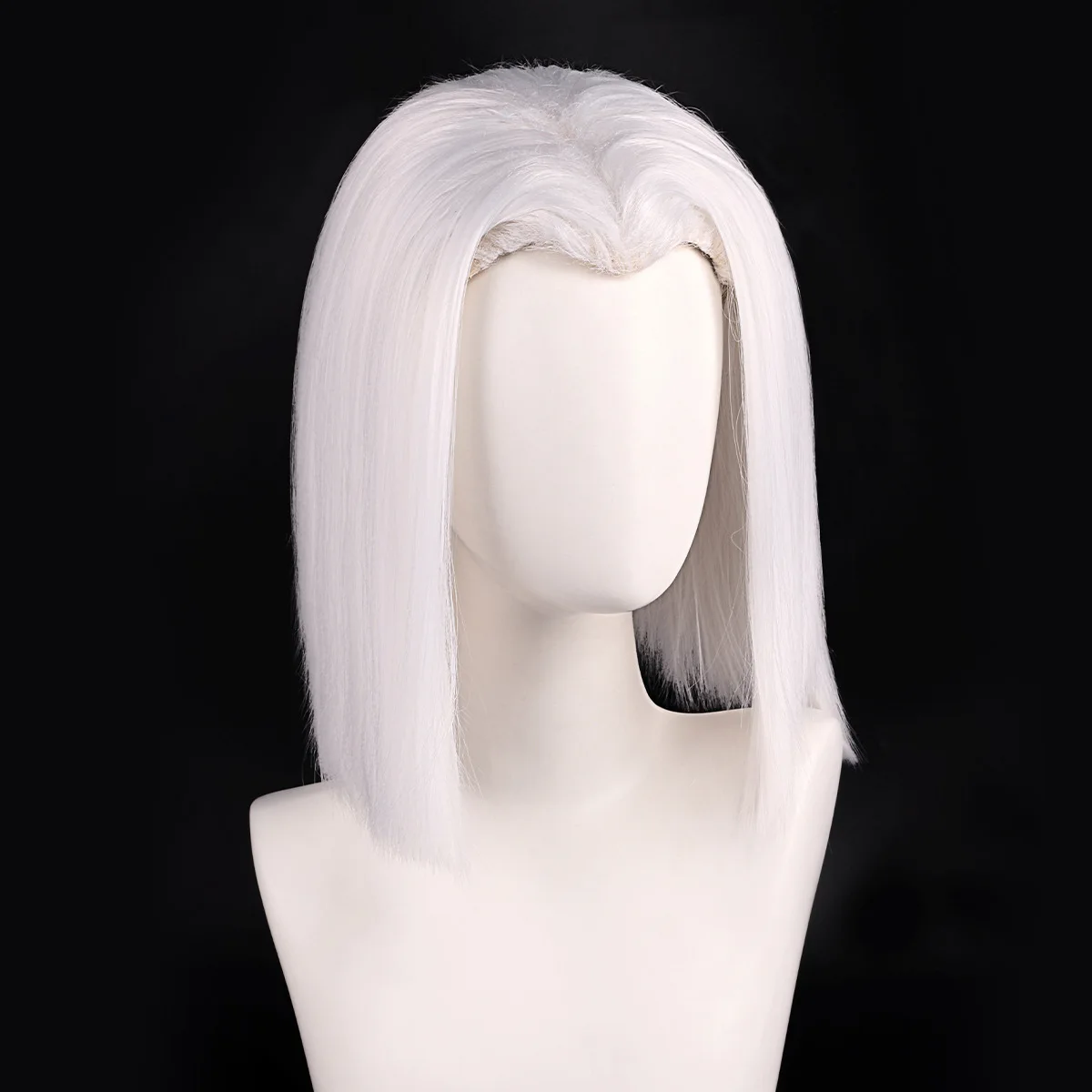 Synthetic White Cosplay Wig M Shaped Hairline Long Straight Costume Party Hair Heat Resistant Fiber Fancy Dress Halloween image 5