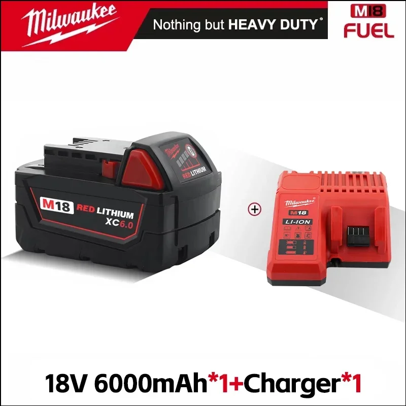 

Original Milwaukee battery M18,6.0Ah,Milwaukee charger,M18B6 M18B5 48-11-1860, 48-11-1850, 48-11-1840,Tool Lithium Battery