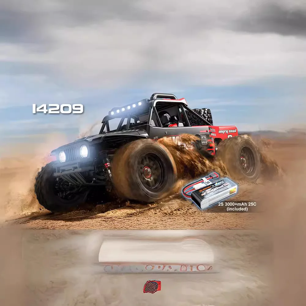 

MJX Go 14209 1:14 4WD Бесщеточный радиоуправляемый автомобиль, внедорожный гусеничный грузовик для пустыни с дистанционным управлением, высокоскоростной Rock Racer 43 км/ч