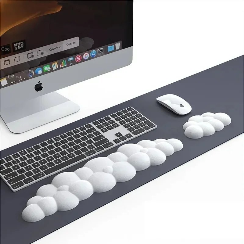 Cloud Shape Keyboard Wrist Rest Pad PU Memory Foam Anti-Slip Base for 68 87 100 Keys Keyboard