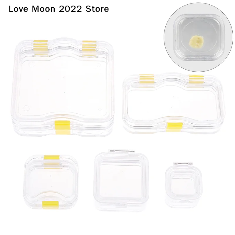 【LM】1 Pcs Denture Storage Box With Transparent Flexible Film Dentist Material Dental Plastic Membrane Box Small Dental Crown Box