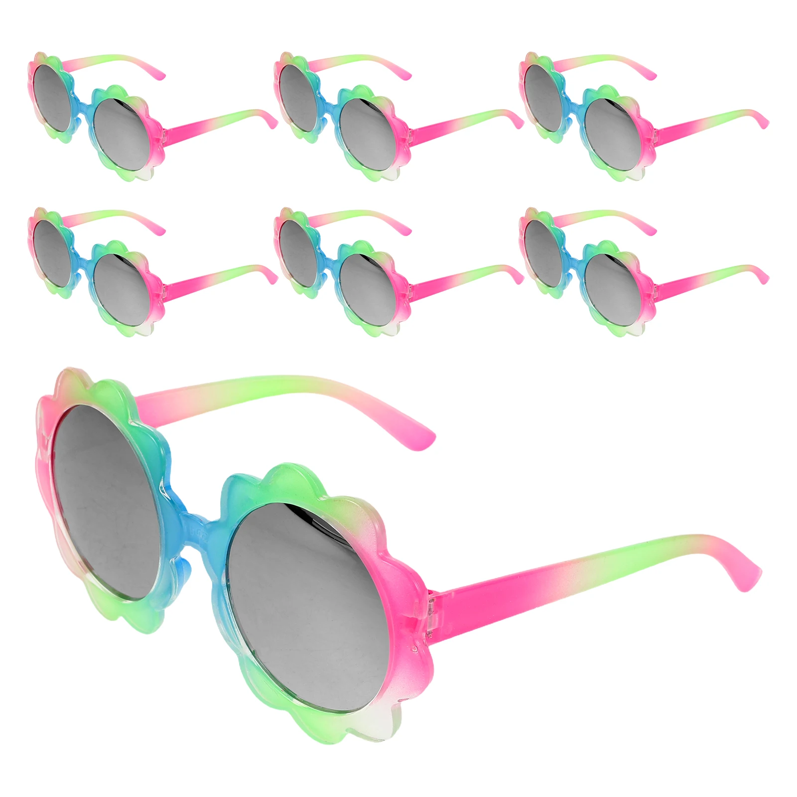 

7pcs Toddler Girl Sunflower Glasses Uv Protection Kids Flower Sunglasses Funny Flower Eyewear Cute Party Favors Goodie Bag
