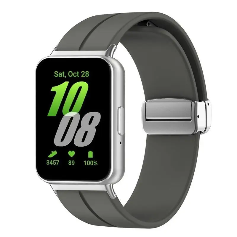 Magnetisches Armband für Samsung Galaxy Fit 3, Metallverbinder, Smartwatch-Armband, Correa Galaxy Fit 3, Silikonarmband-Zubehör – Detail 9