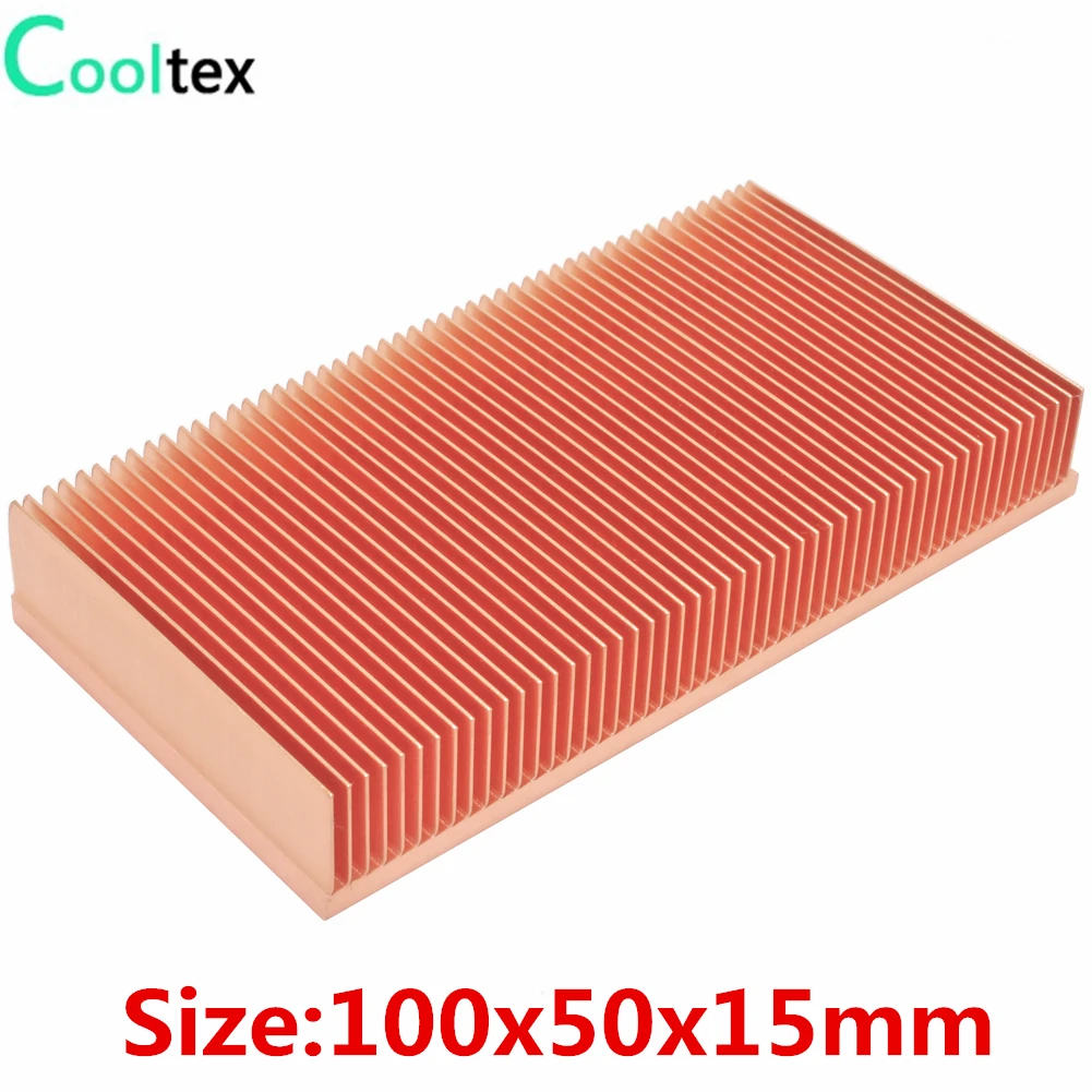 

Pure Copper Heatsink 100x50x15mm Skiving Fin Heat Sink Radiator for Electronic RAM Chip LED VGA Cooling Cooler