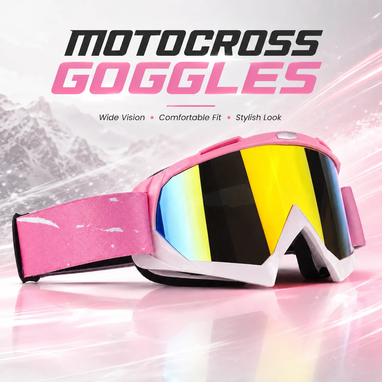 Universal Outdoor Sports Goggles for Off-Road Skiing Motorcycle Riding, UV Protection Windproof Sandproof Sunglasses for MTB ATV
