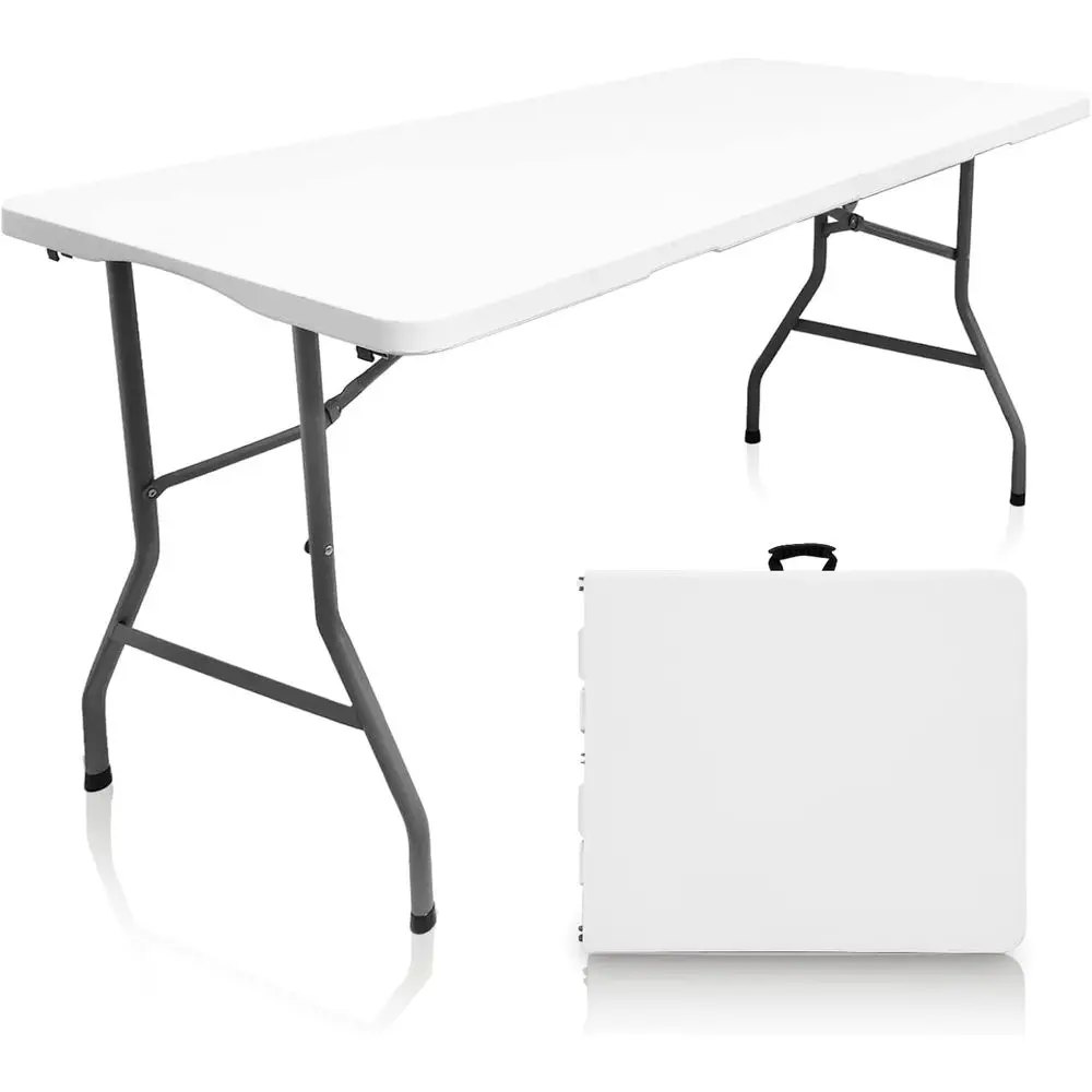

Portable Plastic Folding Table for Outdoor Dining, Picnics, and Camping, Granite White