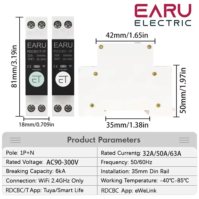 WiFi Circuit Breaker Smart Time Timer Relay Switch Voice Remote Control Tuya eWeLink APP Smart Home For Amazon Alexa Google Home