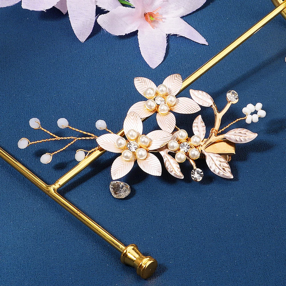 

Elegant Rhinestone Hairpin Clips for Wedding Bride Bridal Accessories Gold Hair Barrettes Bridesmaid Prom Zinc Alloy Hair Pieces