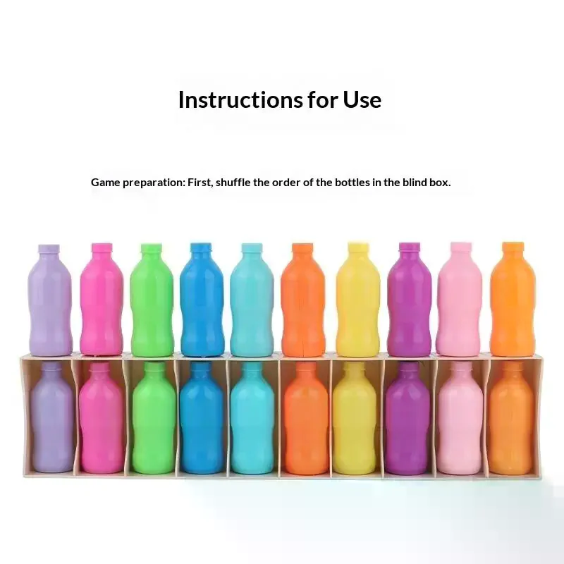 1Set Guess The Bottle Game Puzzle Colorful Classification Toy For Kids Memory Training Games Parent-child Interaction Board Game