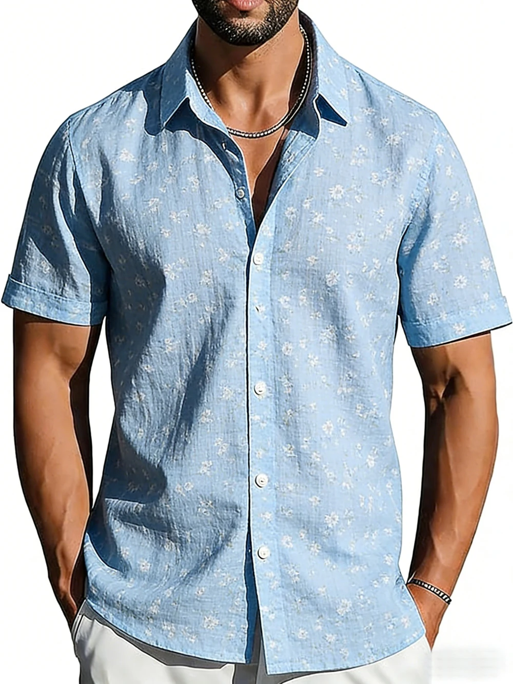 2026 Men's Shirt Paisley Ethnic Border Print Turn‑down Collar Short Sleeve Vacation Party Casual Button Down Men Clothes