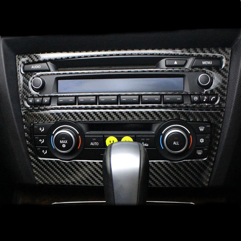 Carbon Fiber Car Center Console Air Conditioning CD Panel Cover Trim Frame Sticker Auto Accessories For BMW 3 Series E90 E92 E93