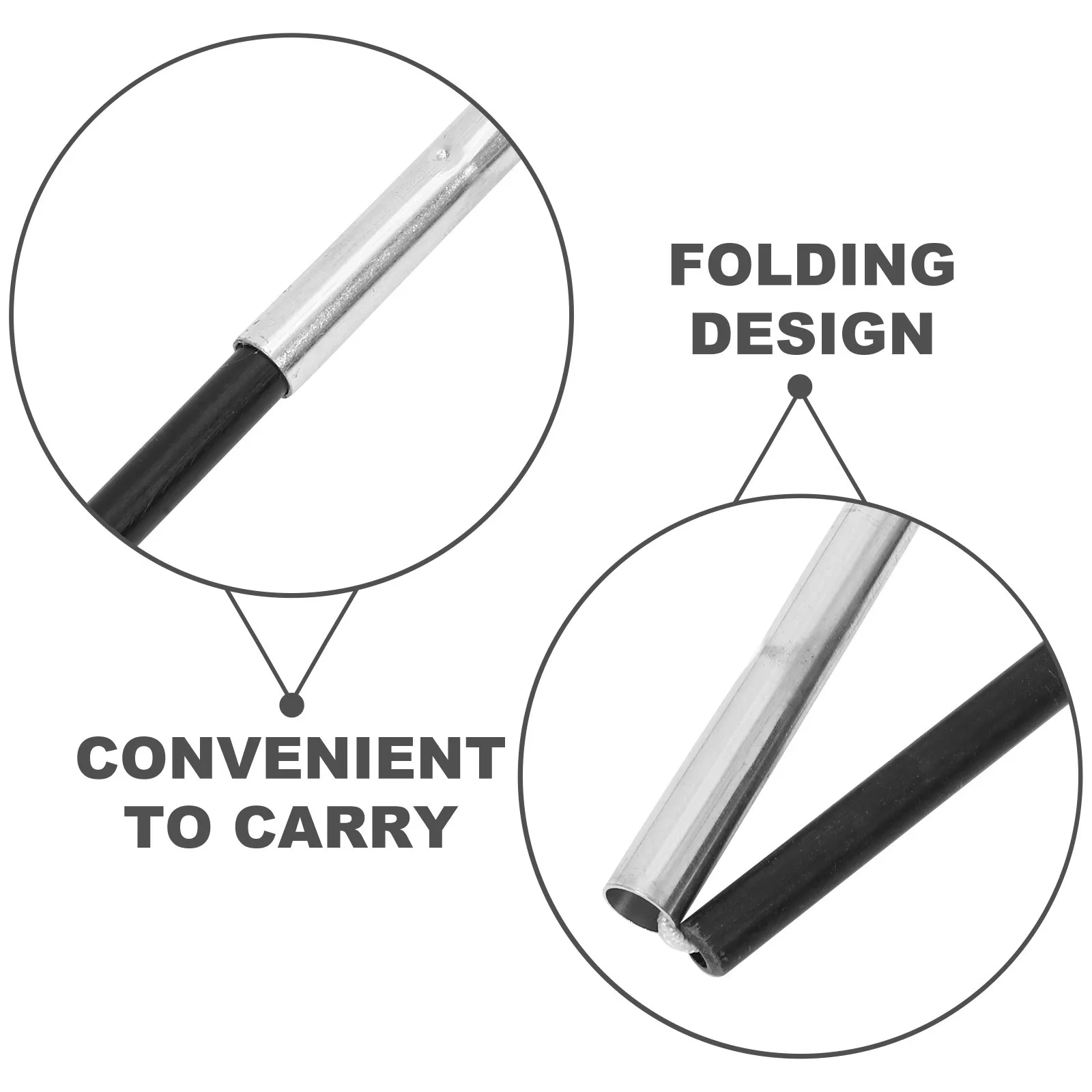 

2Pcs Fiberglass Camping Tent Pole Folding Replacement Carbon Fiber Rod Kit Lightweight Durable Support Outdoor Travel