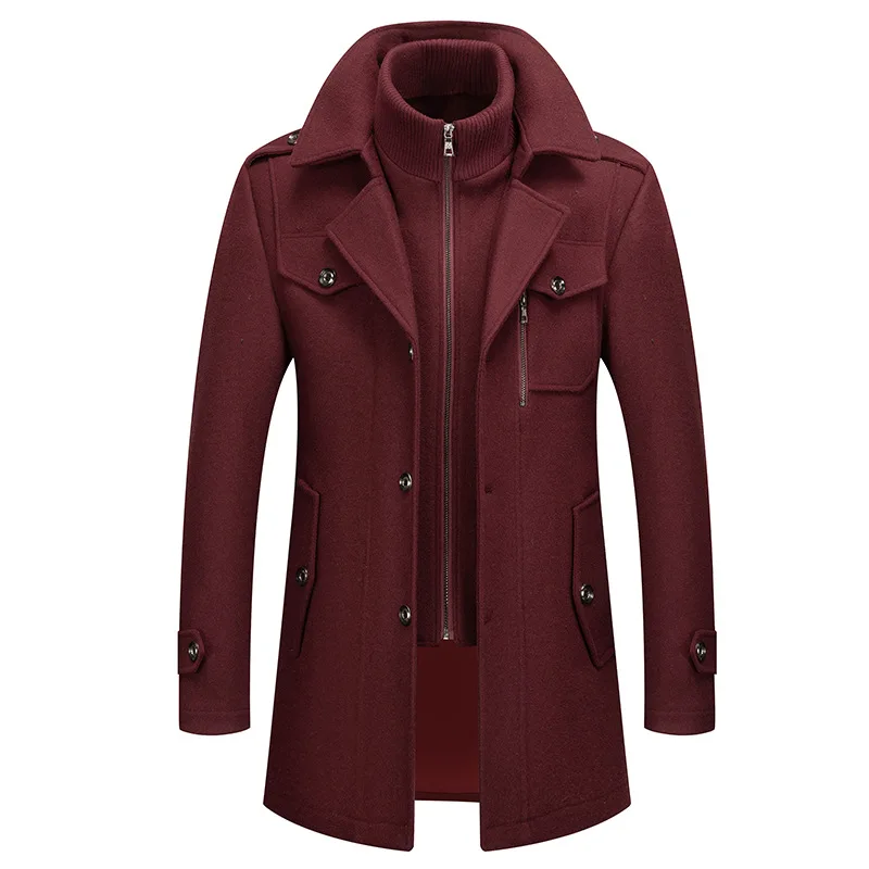 New Winter Men Cashmere Trench Coats Business Overcoats Man Woolen Blends Long Jackets Quality Male Casual Trench Coats Size 6XL