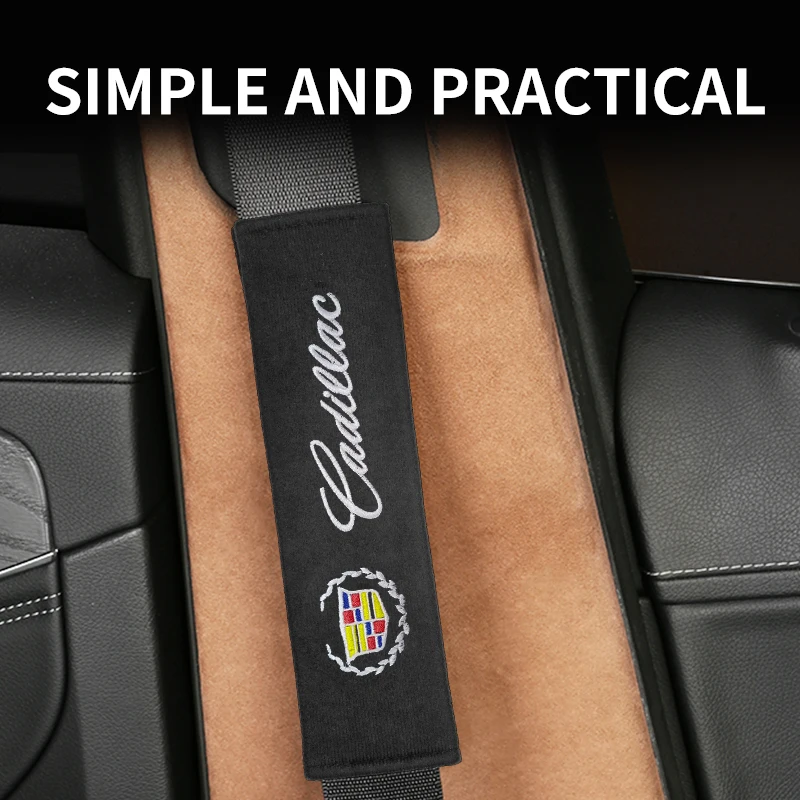 1/2pc Car Interior Seat Belt Protector Cover for Cadillac CT5 STS XLR CT4 GT4 SLS SLR XT6 Escalade XT4 XT5 SRX XTS ELR BLS