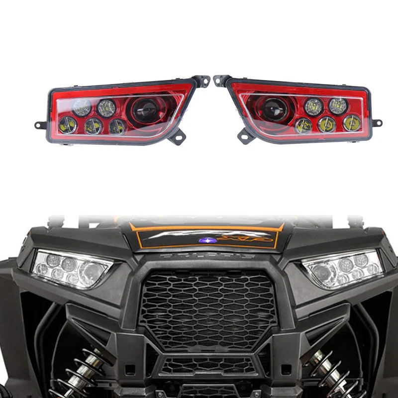 UTV ATV Body Parts 6000K 10-30V DC LED Headlight Head Light Lighting System For Polaris PLR RZR XP 4 900 1000 TURBO 2014-2016