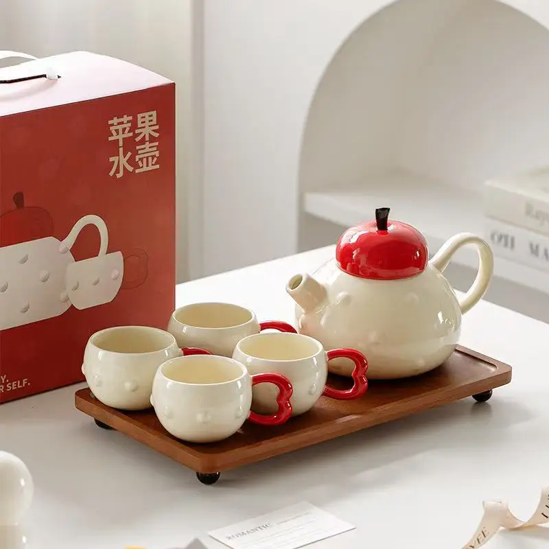 

M бытовой керамический чайник и набор чашек, креативный домашний чайный сервиз, чашка для воды для гостиной, чайник