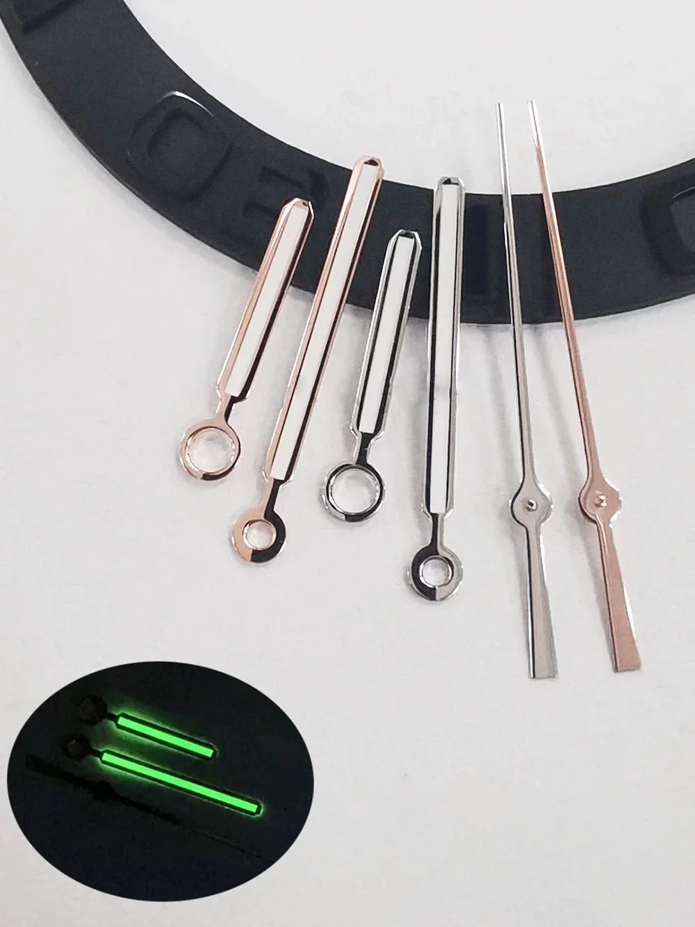 Аксессуары для часов, стрелки с зеленым светом, подходят для NH35, NH36, механизм, час, минутные секунды, 3-контактные запасные части