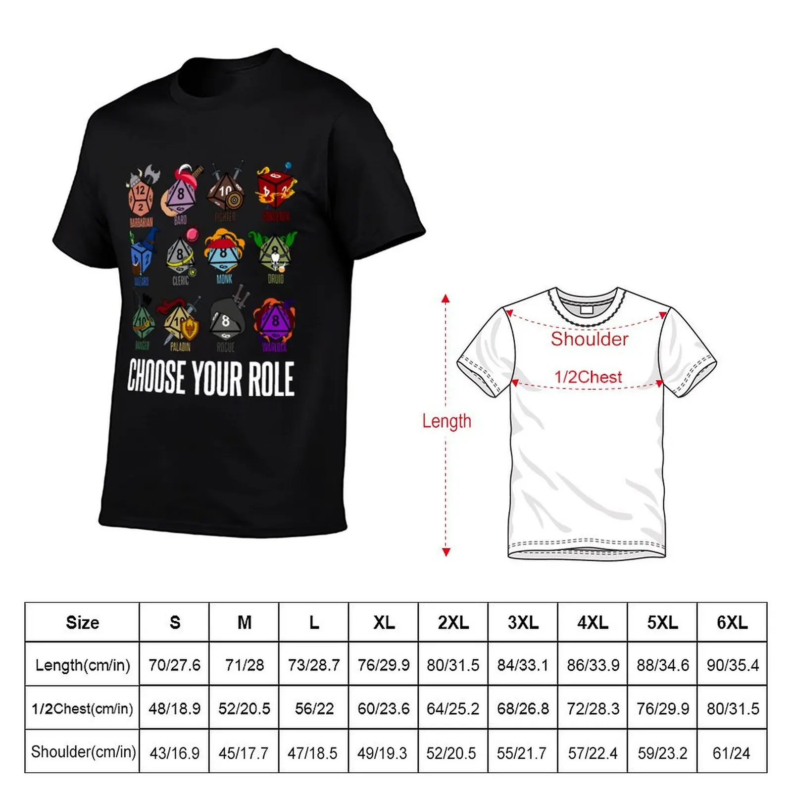 D&D Character Class Hit Dice T-Shirt cotton t shirts man 100% cotton t shirt pack t shirts for man cotton funny T-shirt