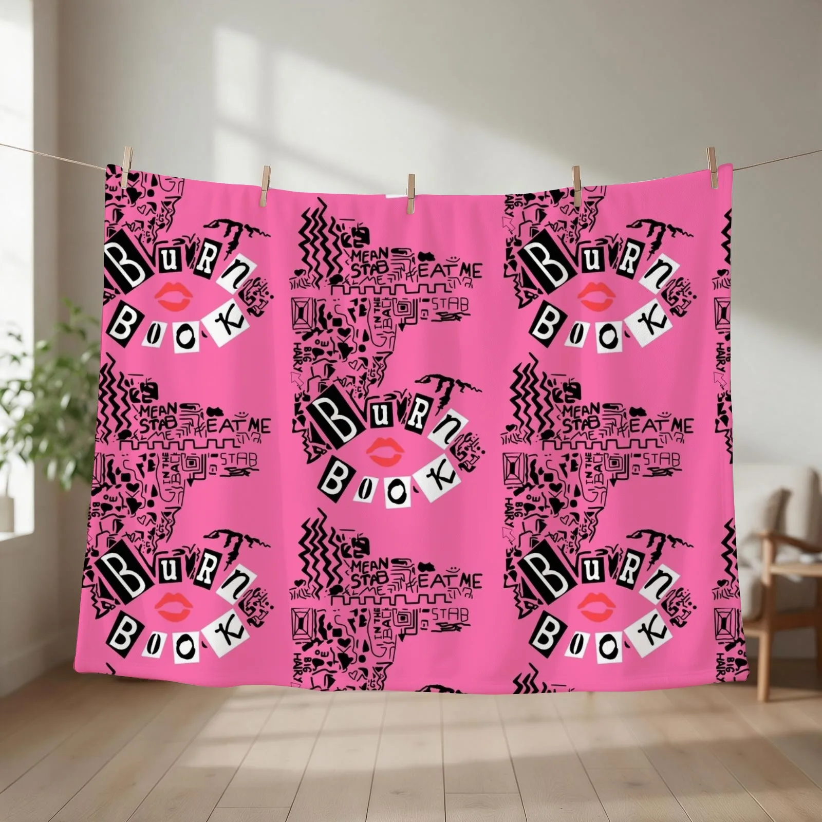 New Burn Book - Mean Girls Throw Blanket couch cozy soft plush fuzzy picnic outdoor blanket