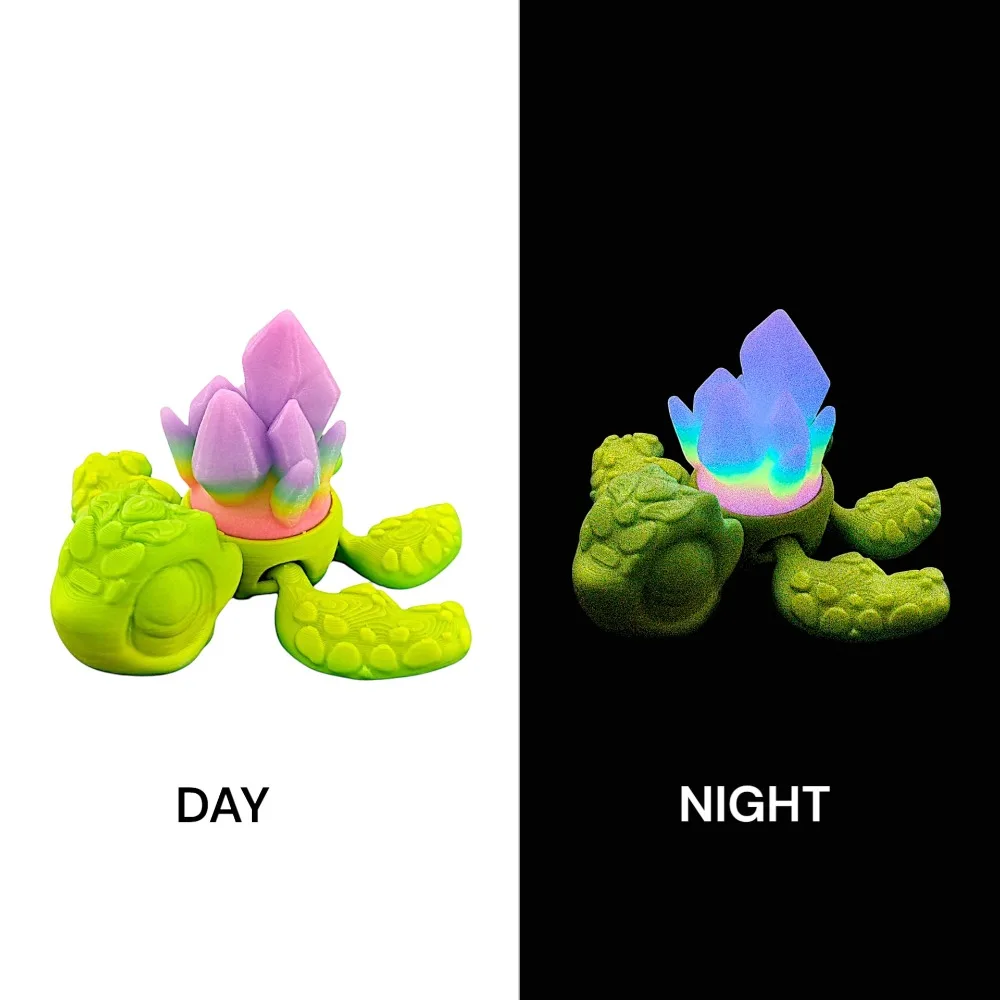 

Luminous Turtle Mobile Toy Lights up at Night Mineral Turtle 3D Printing Doll Figurine Animal 3D Printing Turtle Kids Toy