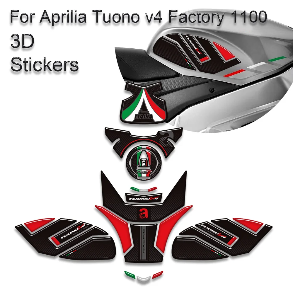 

For Aprilia Tuono v4 Factory 1100 Tank Pad Cap Decals Protector Motorcycle TankPad Grips Gas Fuel Kit Knee Stickers 2021 - 2026